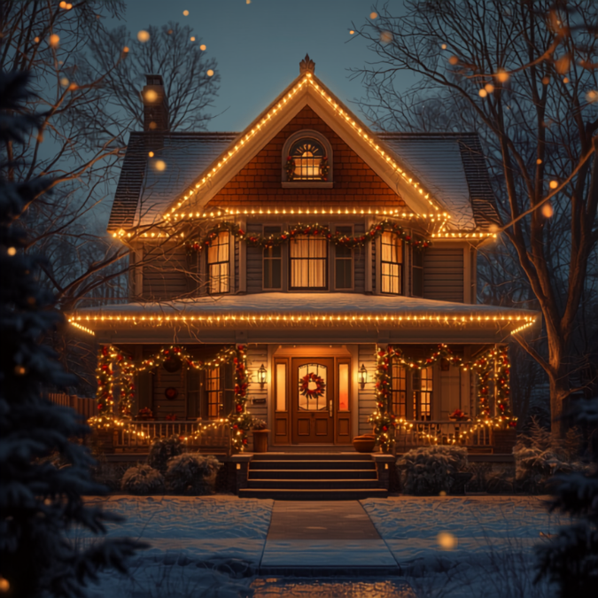 Green and White Modern Christmas Light Installation Instagram Post (1)